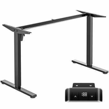 [WDF221E] Table bureau noir réglable électrique en hauteur