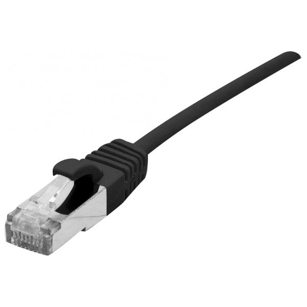 Cordon RJ45 catégorie 6A S/FTP noir - 0,3 m