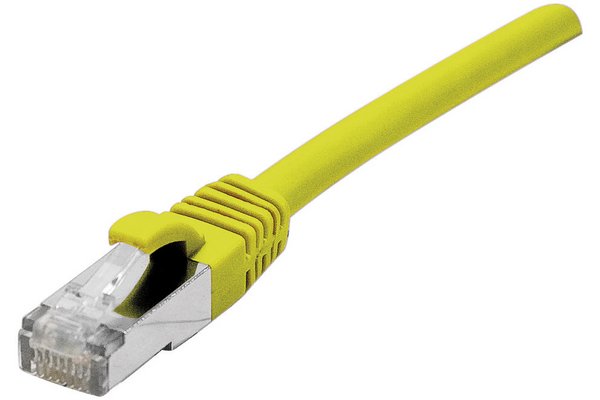 Cordon RJ45 catégorie 6A S/FTP jaune - 0,3 m