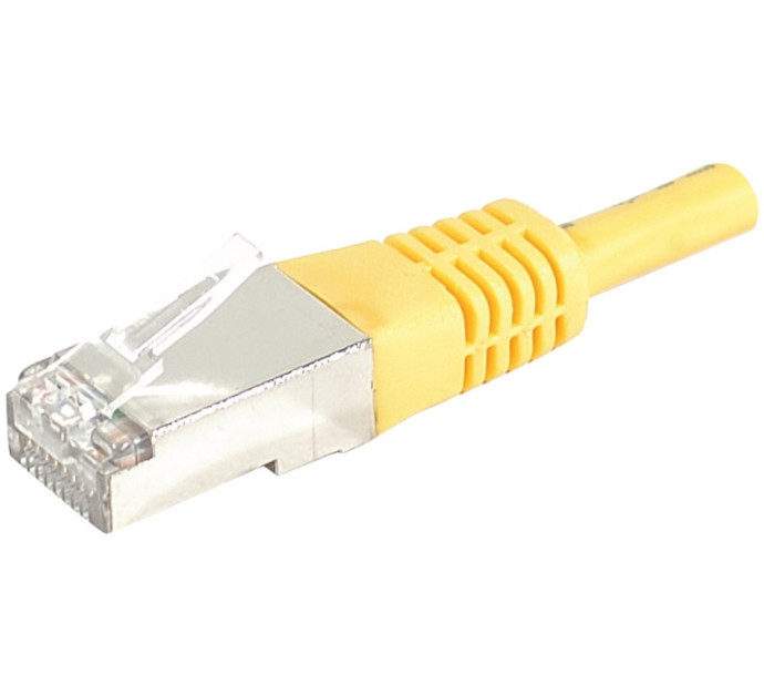 Cordon RJ45 catégorie 6 S/FTP jaune - 0,15 m